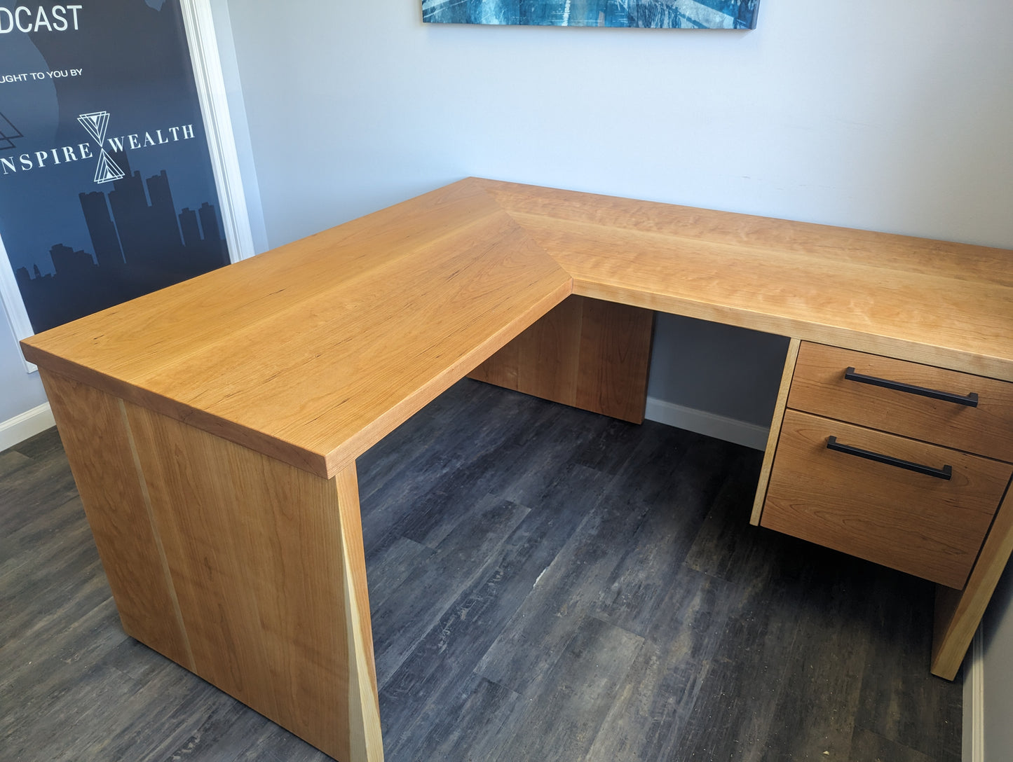 Cherry desk with drawer for office