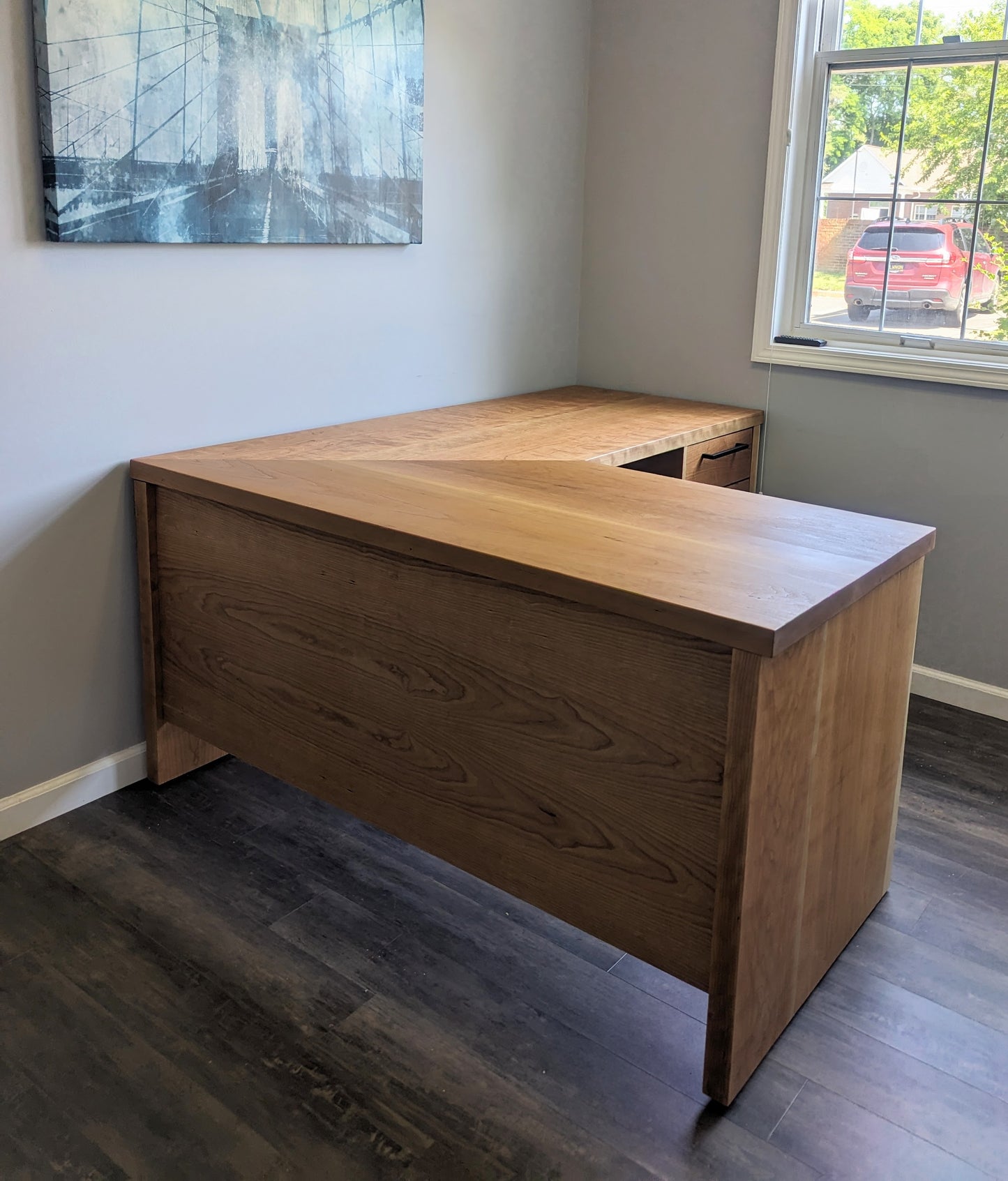 Cherry desk L-Shaped for office