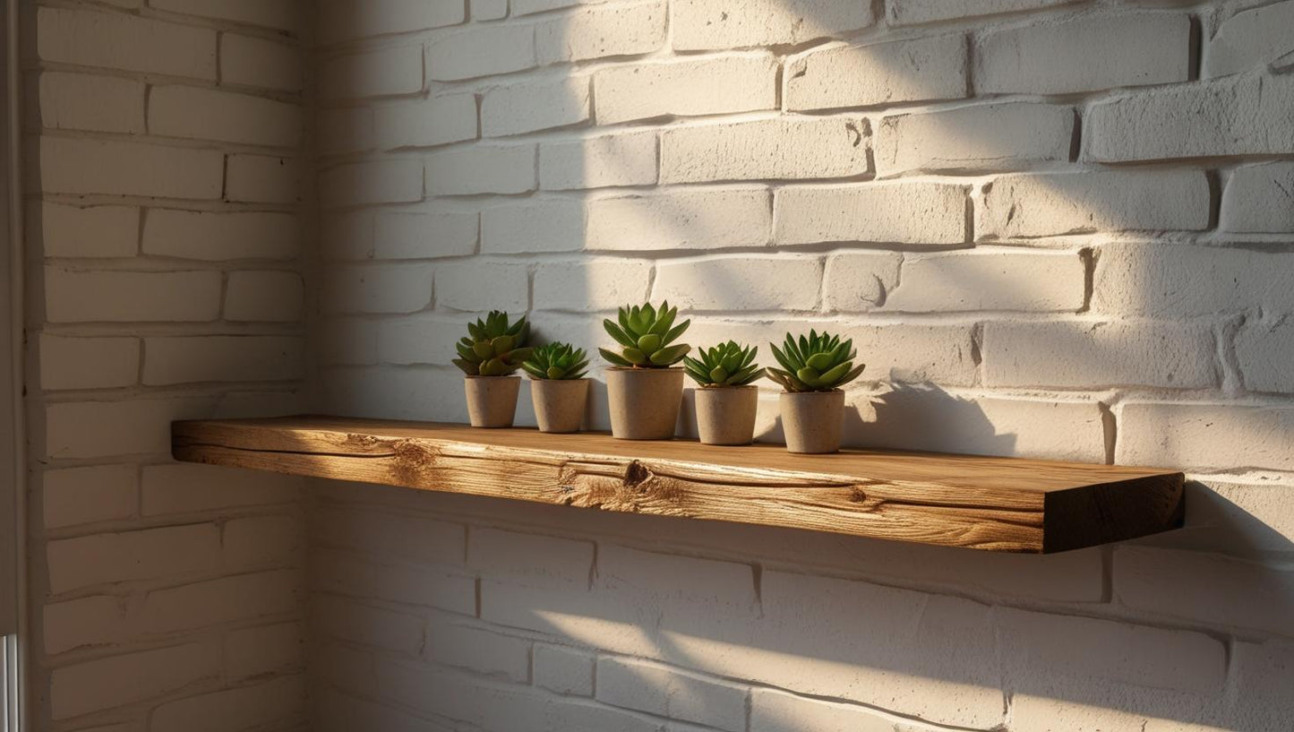 Rustic oak floating shelf
