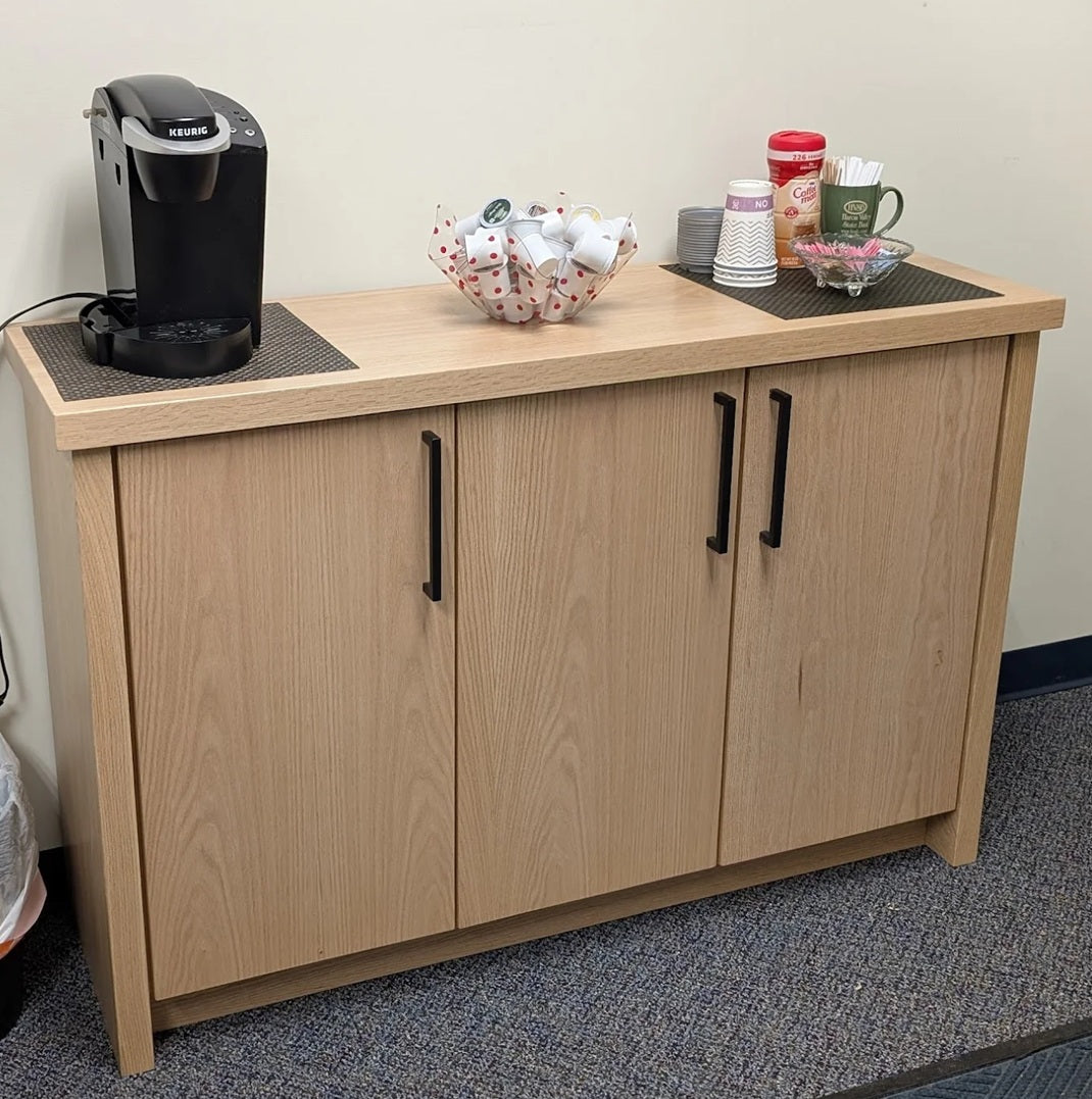 Red Oak Hardwood Coffee Bar Cabinet