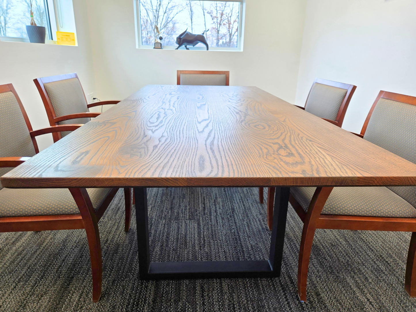 Espresso stained conference room table for business