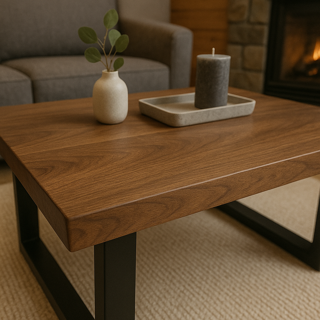 The Barrett; Modern Walnut Hardwood Coffee Table