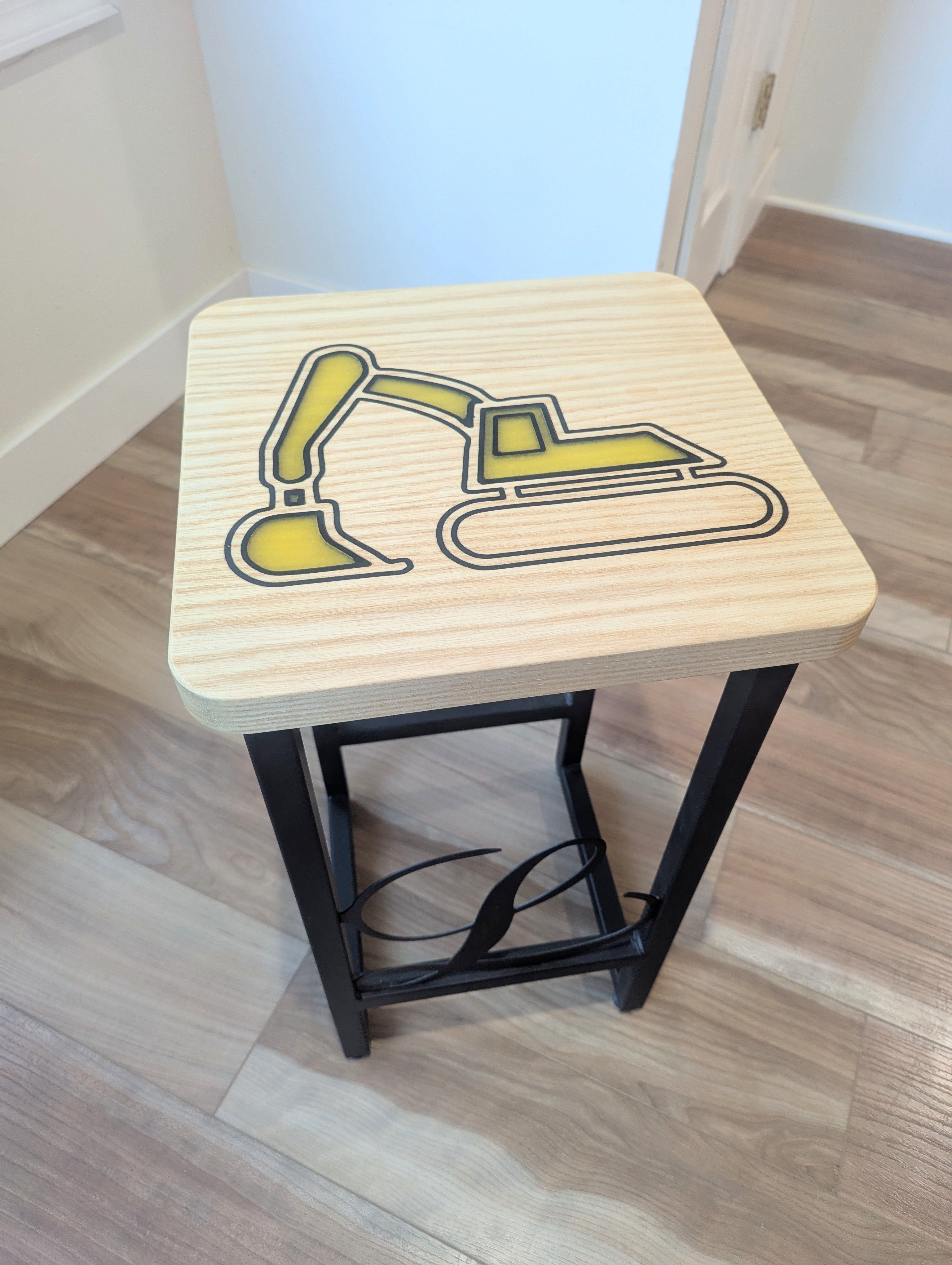 Ash Bar Stool with Epoxy Excavator – Cap's Artistry
