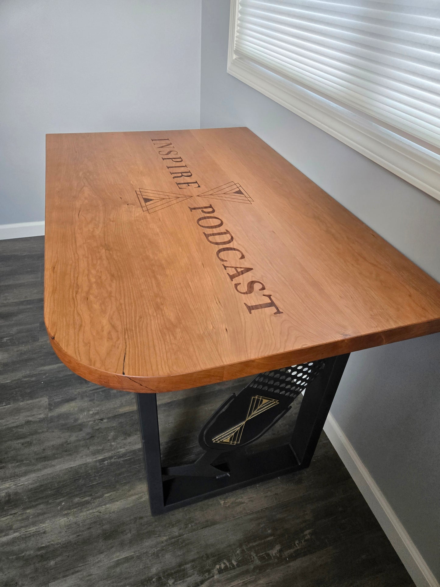 Custom cherry podcast office furniture