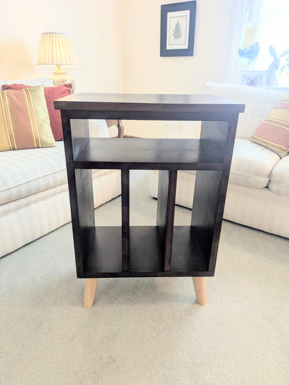 Modern Cherry Hardwood Vinyl Record Storage Table