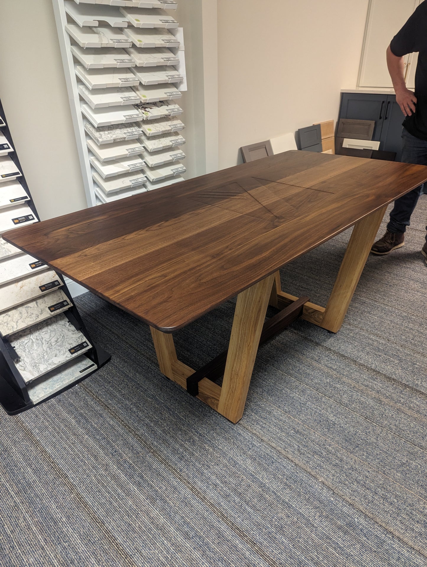 Walnut and ash conference table for office