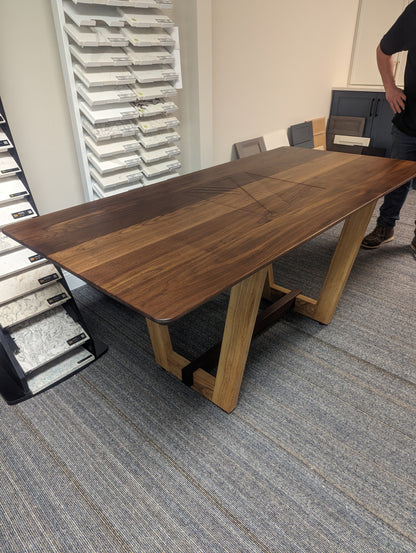 Walnut and ash conference table for office