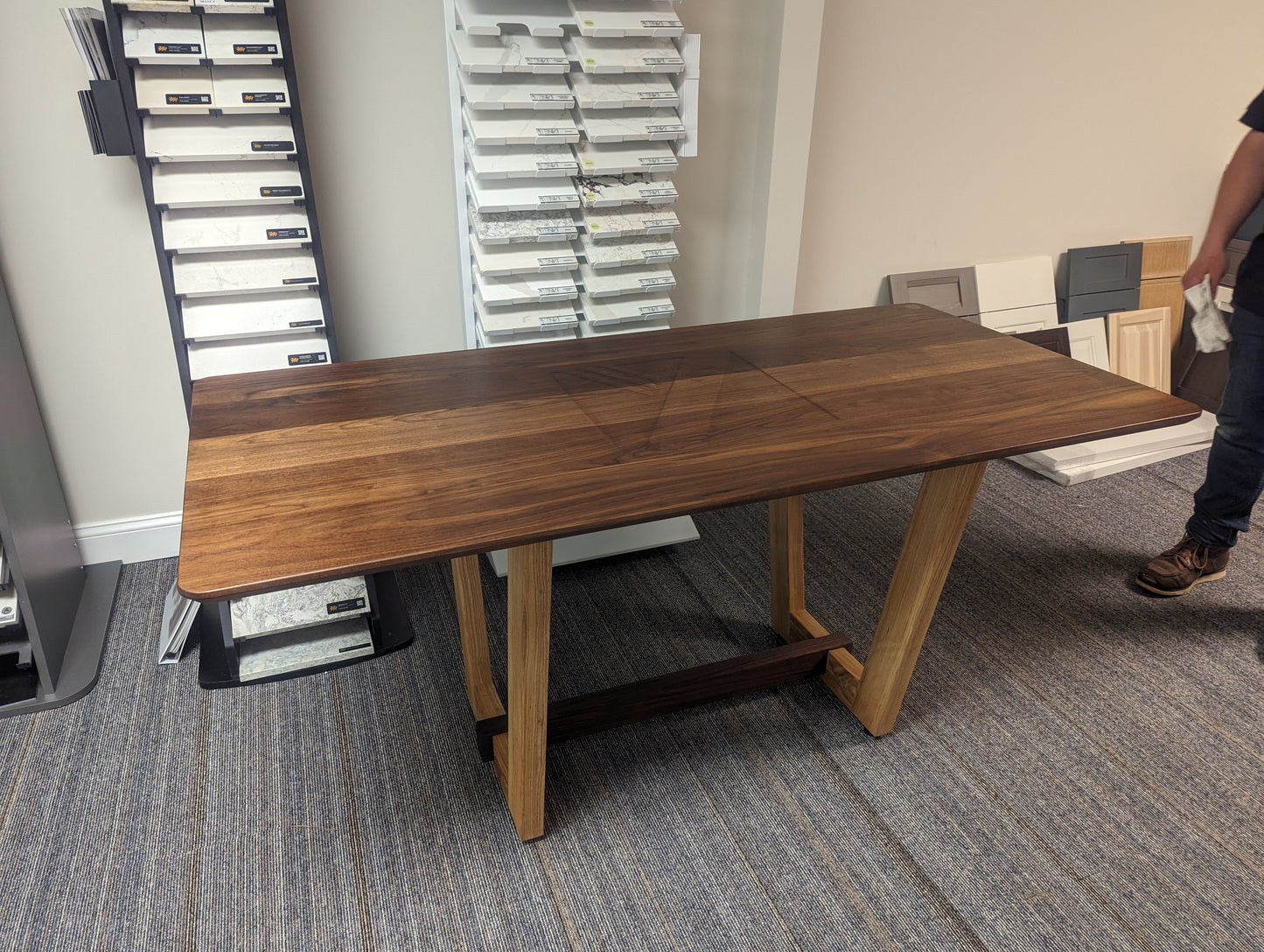Walnut and ash office furniture conference table