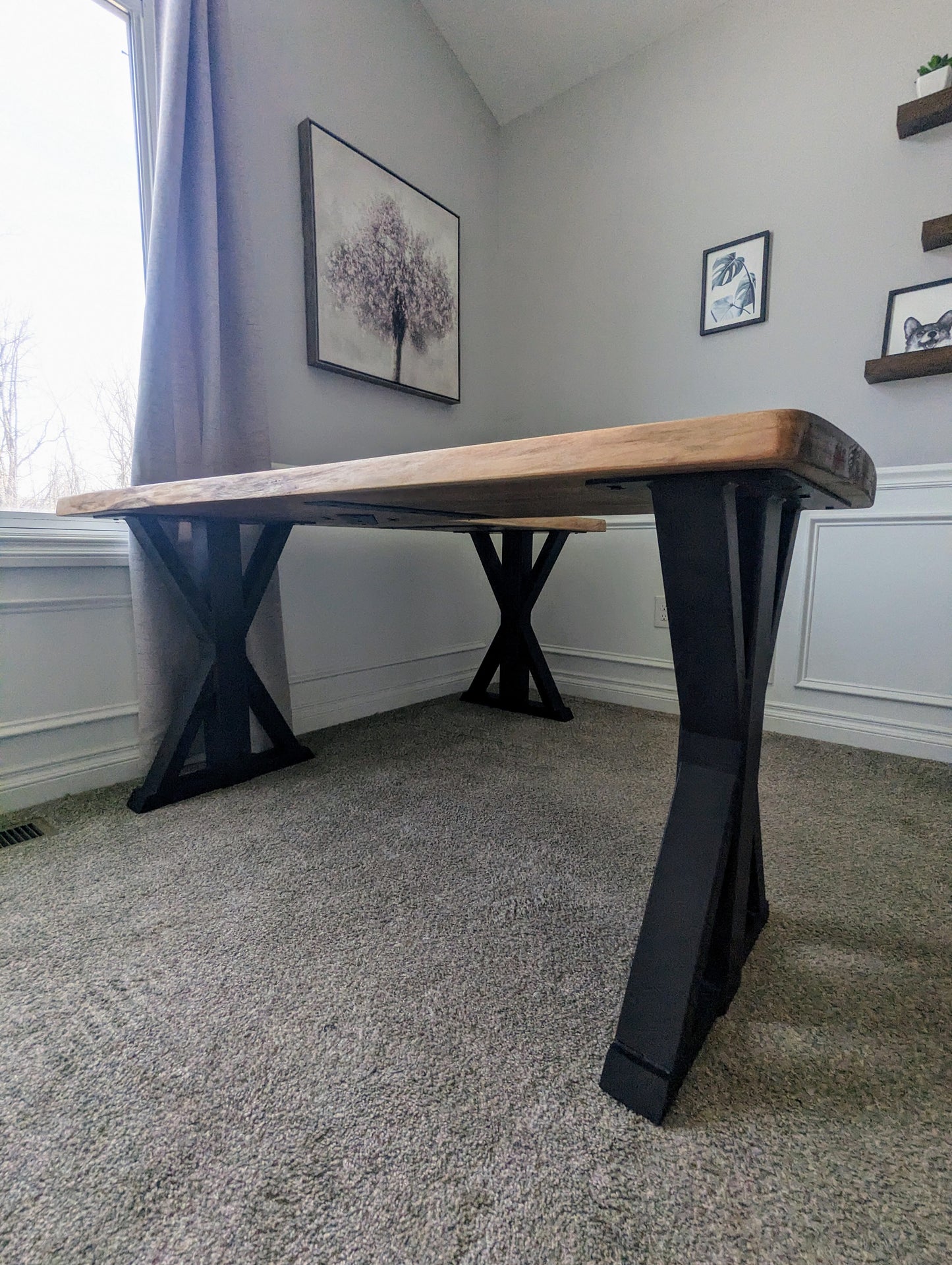 Custom L-Shaped Walnut Desk