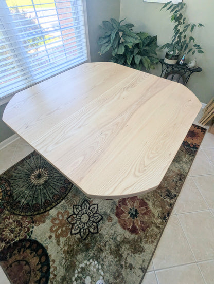 Modern Ash Dining Table with Pedestal Base
