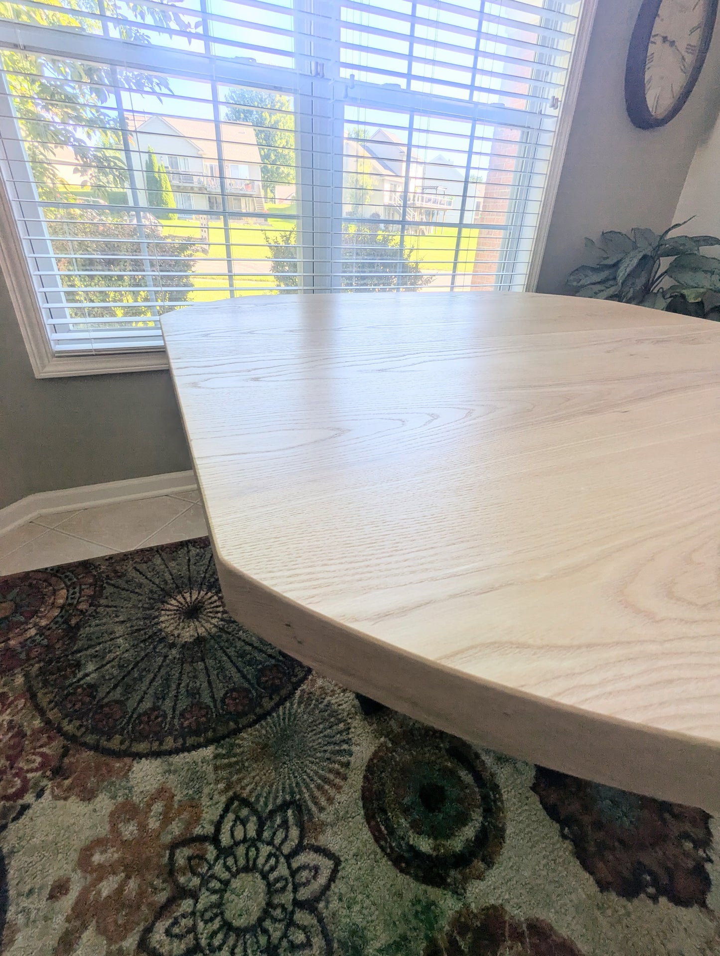 Modern Ash Dining Table with Pedestal Base