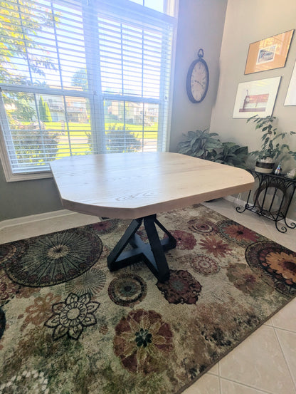 Modern Ash Dining Table with Pedestal Base