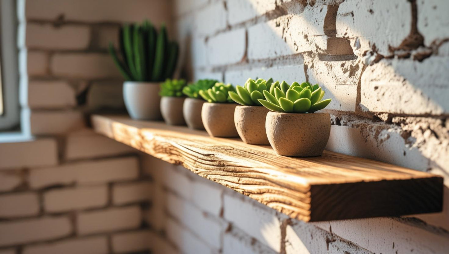 Rustic oak floating shelf
