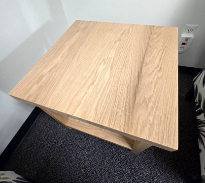 Modern Red Oak Hardwood Side Table