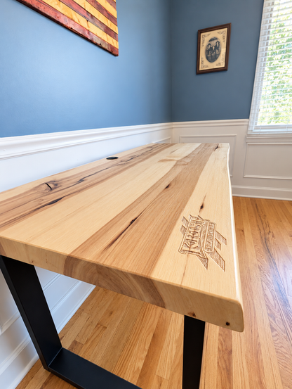 Live Edge Hickory Desk | Custom Office Desk