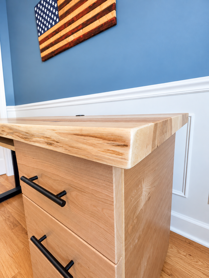 Live Edge Hickory Desk | Custom Office Desk