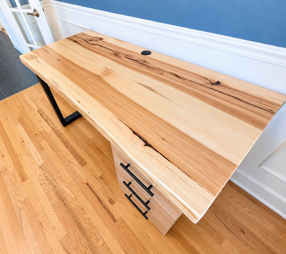 Live Edge Hickory Desk | Custom Office Desk