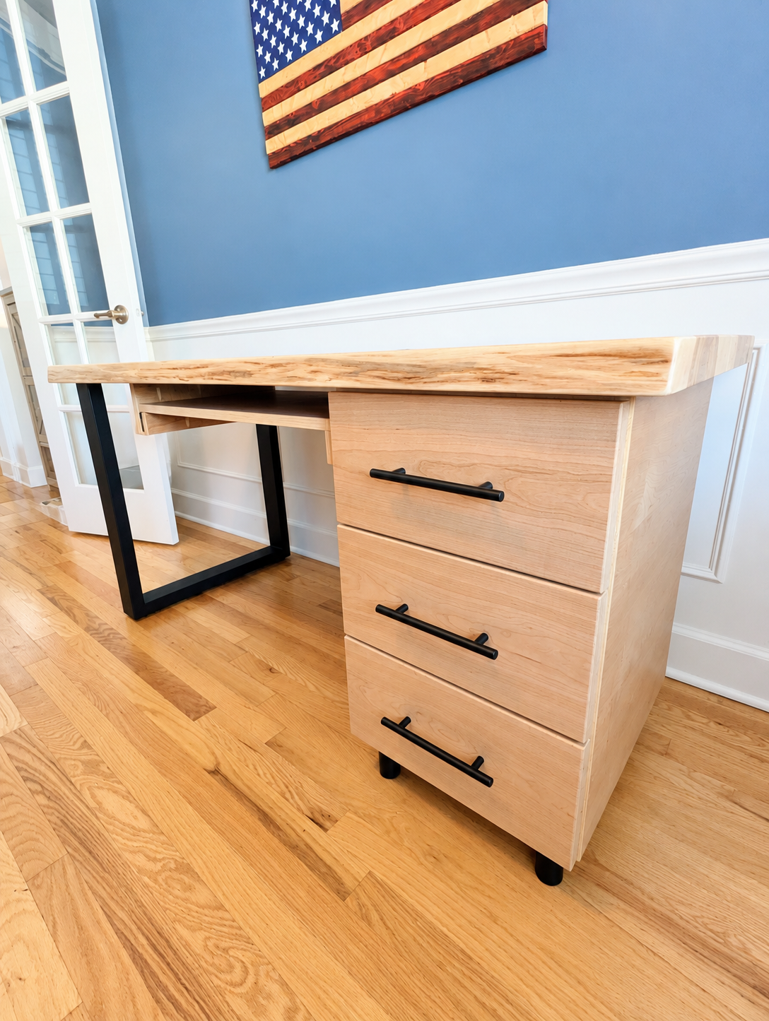 Live Edge Hickory Desk | Custom Office Desk