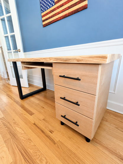 Live Edge Hickory Desk | Custom Office Desk