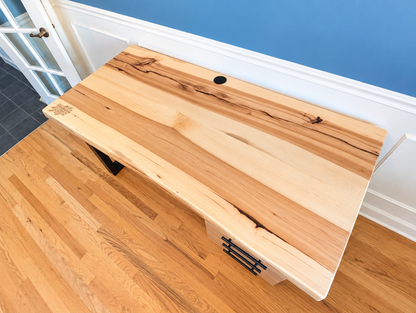 Live Edge Hickory Desk | Custom Office Desk