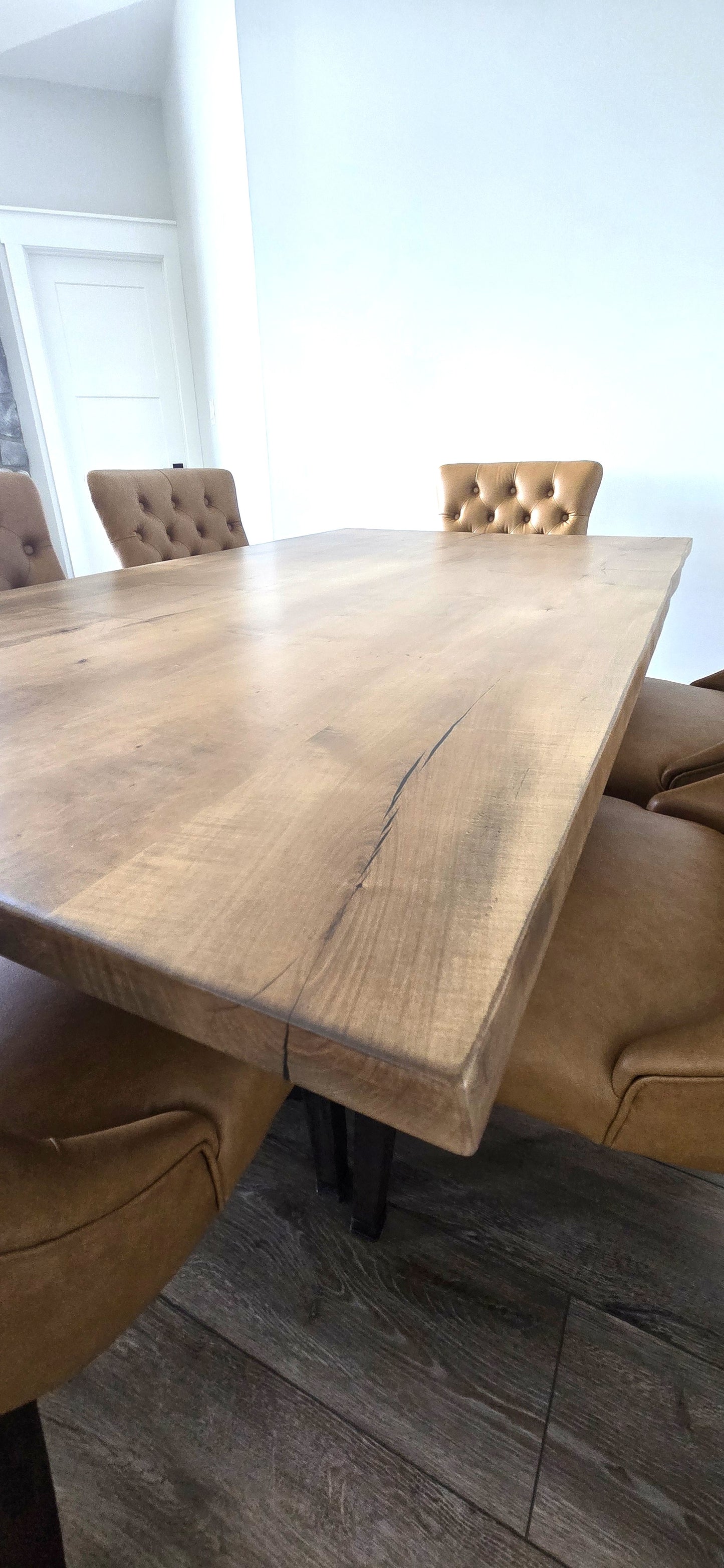 Rustic Live Edge Maple Hardwood Dining Table