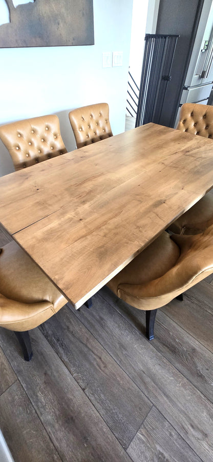 Rustic Live Edge Maple Hardwood Dining Table