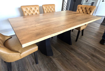 Rustic Live Edge Maple Hardwood Dining Table