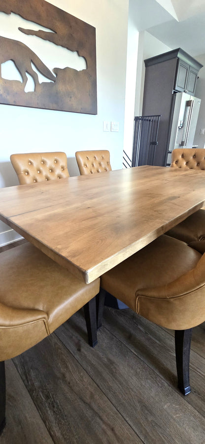 Rustic Live Edge Maple Hardwood Dining Table
