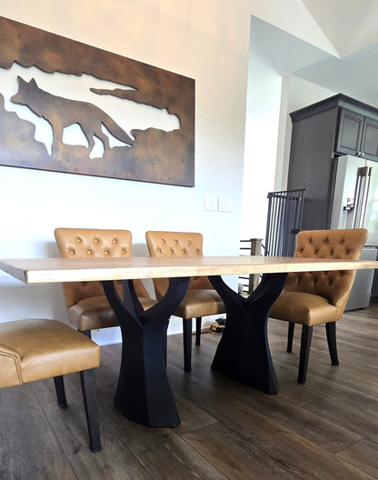 Rustic Live Edge Maple Hardwood Dining Table