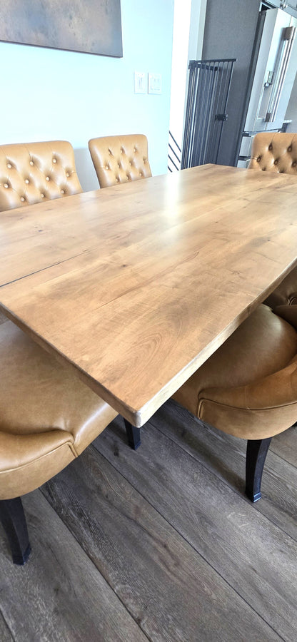 Rustic Live Edge Maple Hardwood Dining Table