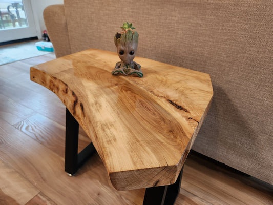Rustic Live Edge Maple Hardwood Side Table