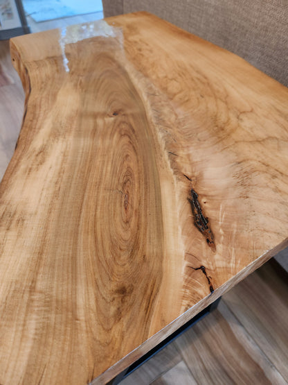 Rustic Live Edge Maple Hardwood Side Table