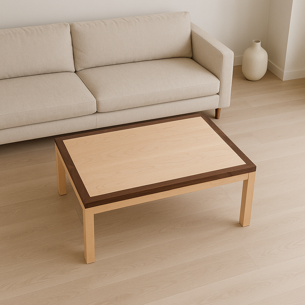 The Whitaker; Contemporary Maple & Walnut Coffee Table