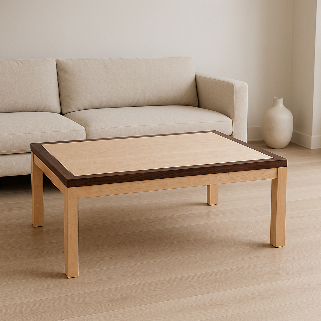 The Whitaker; Contemporary Maple & Walnut Coffee Table