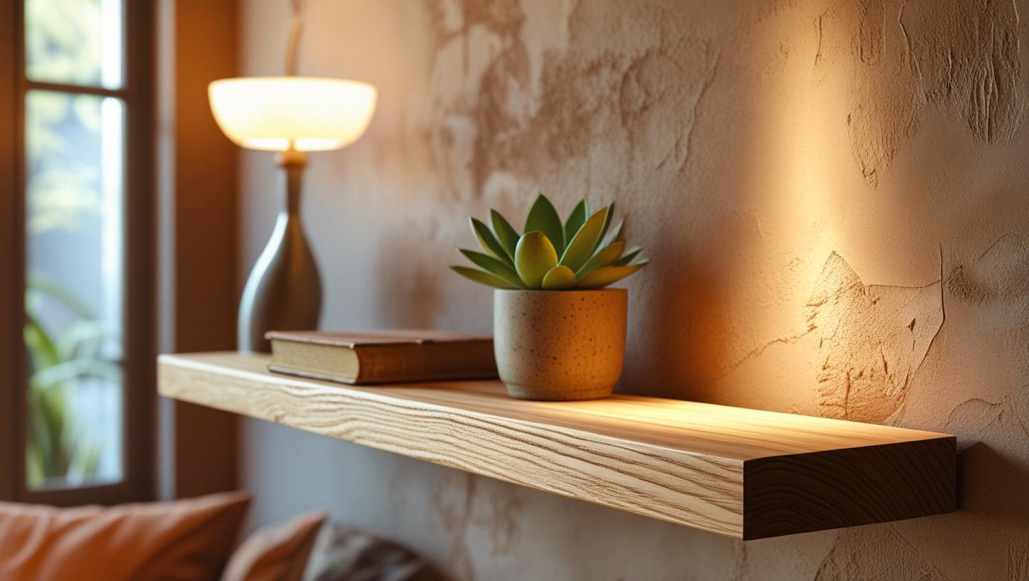 Modern ash floating shelf
