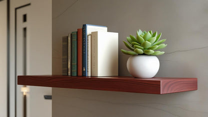 Modern cherry floating shelf