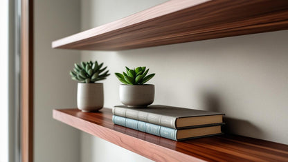 Modern cherry floating shelf