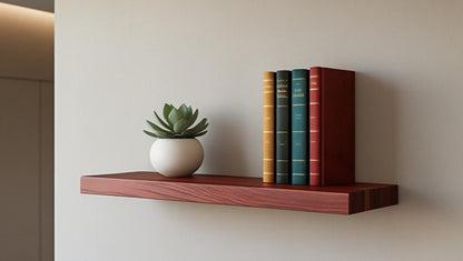 Modern cherry floating shelf