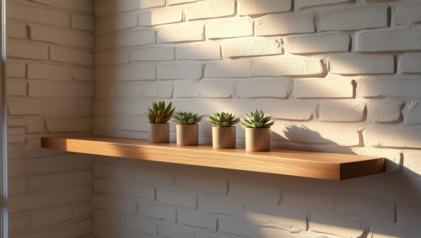 Modern oak floating shelf