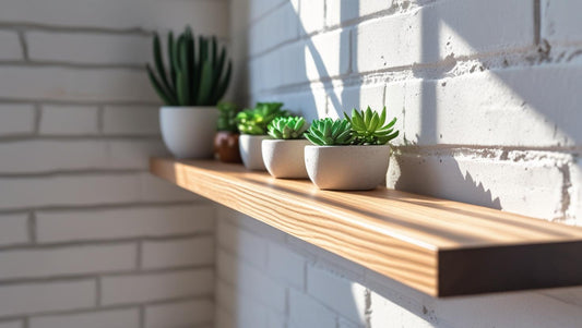 Modern oak floating shelf