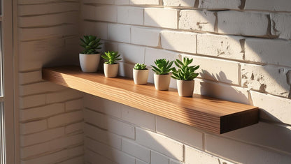 Modern oak floating shelf