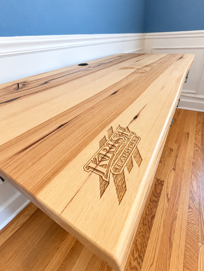 Live Edge Hickory Desk | Custom Office Desk