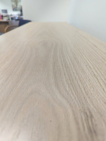 Red Oak Wood Coffee Bar Cabinet with Built In Doors and Shelf with Black Metal Handles