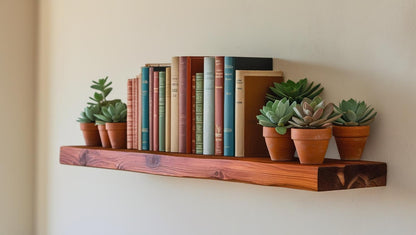 Rustic cherry floating shelf