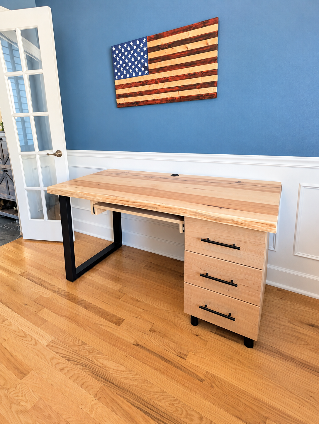 Live Edge Hickory Desk | Custom Office Desk
