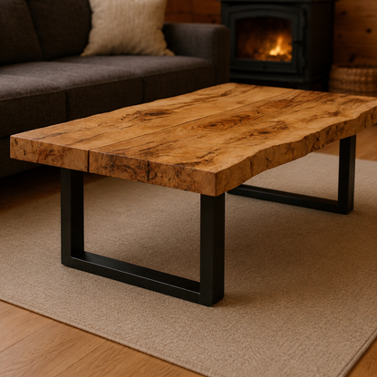 The Sawyer; Live Edge Rustic Hardwood Coffee Table