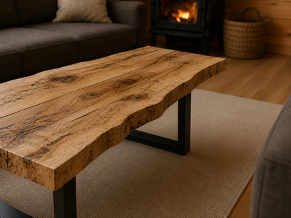 The Sawyer; Live Edge Rustic Hardwood Coffee Table