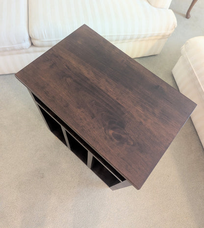 Modern Cherry Hardwood Vinyl Record Storage Table