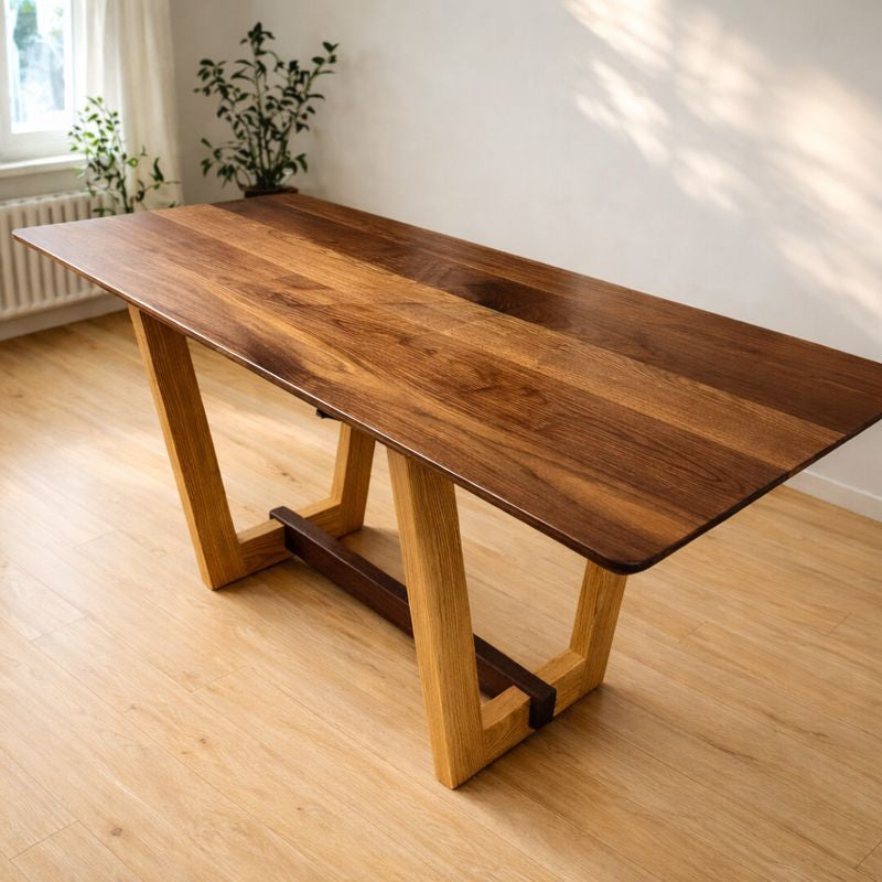 Walnut and Ash Contemporary Kitchen/Dining Table 