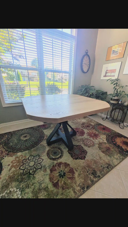 Modern Ash Dining Table with Pedestal Base